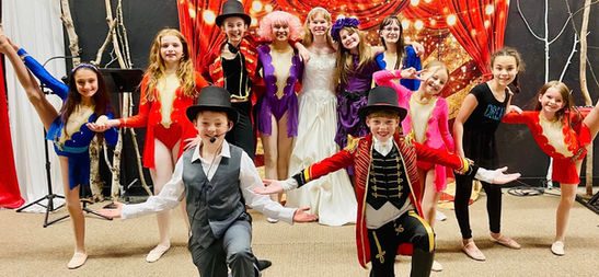 River Tech students in musical-theater costumes