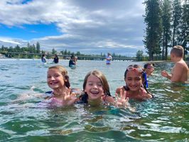River Tech students swimming outdoors